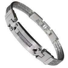 Stainless Steel Cable Bracelet With Design in Center
